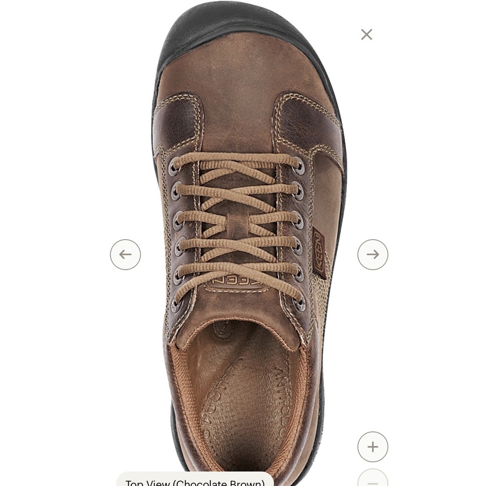 Keen Presidio Austin Oxford Shoes Men 10.5 Brown Leather Casual Hiking Sneakers - Picture 2 of 11
